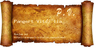 Pangert Vitália névjegykártya